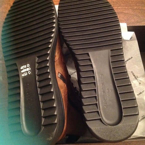 Karl Lagerfeld Paris Men's Brown Suede Wingtip Boots 11M New in Box - Picture 5 of 11